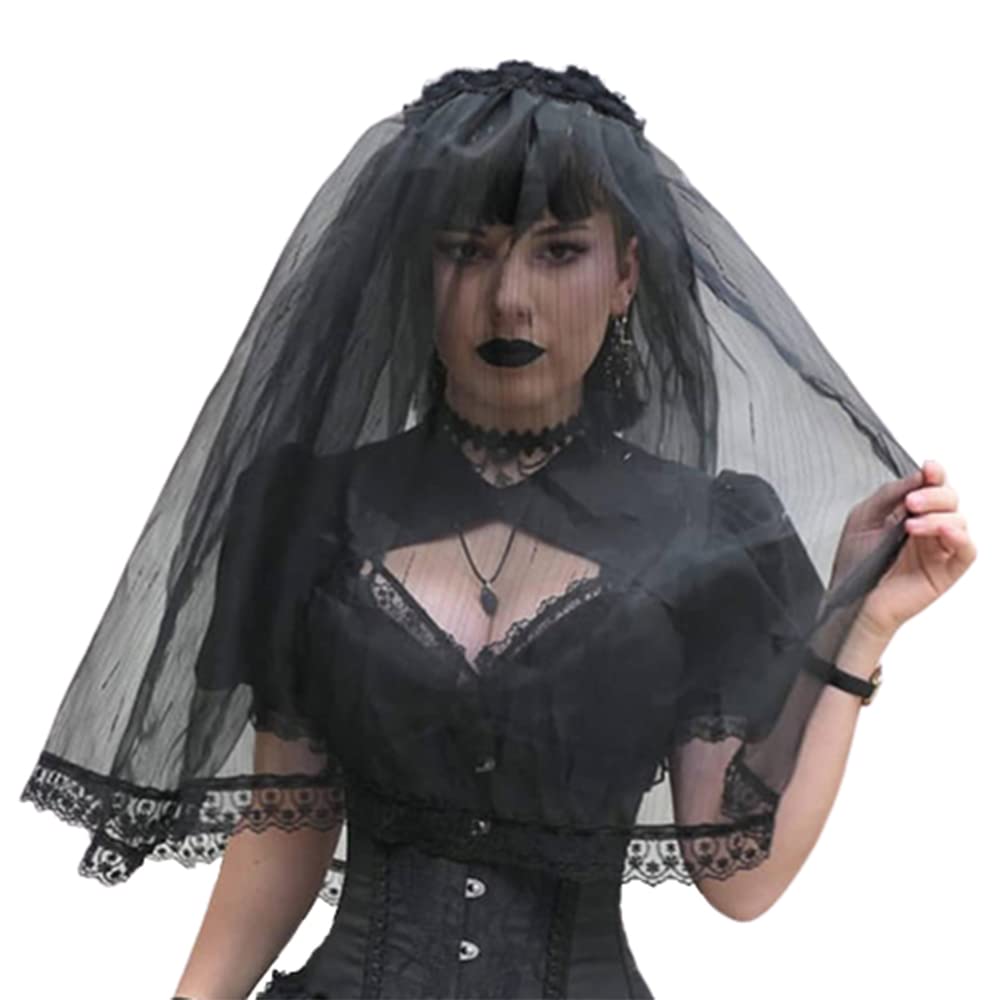 Amazon.co.jp: コスプレ 魔女 ベール ウエディングショート